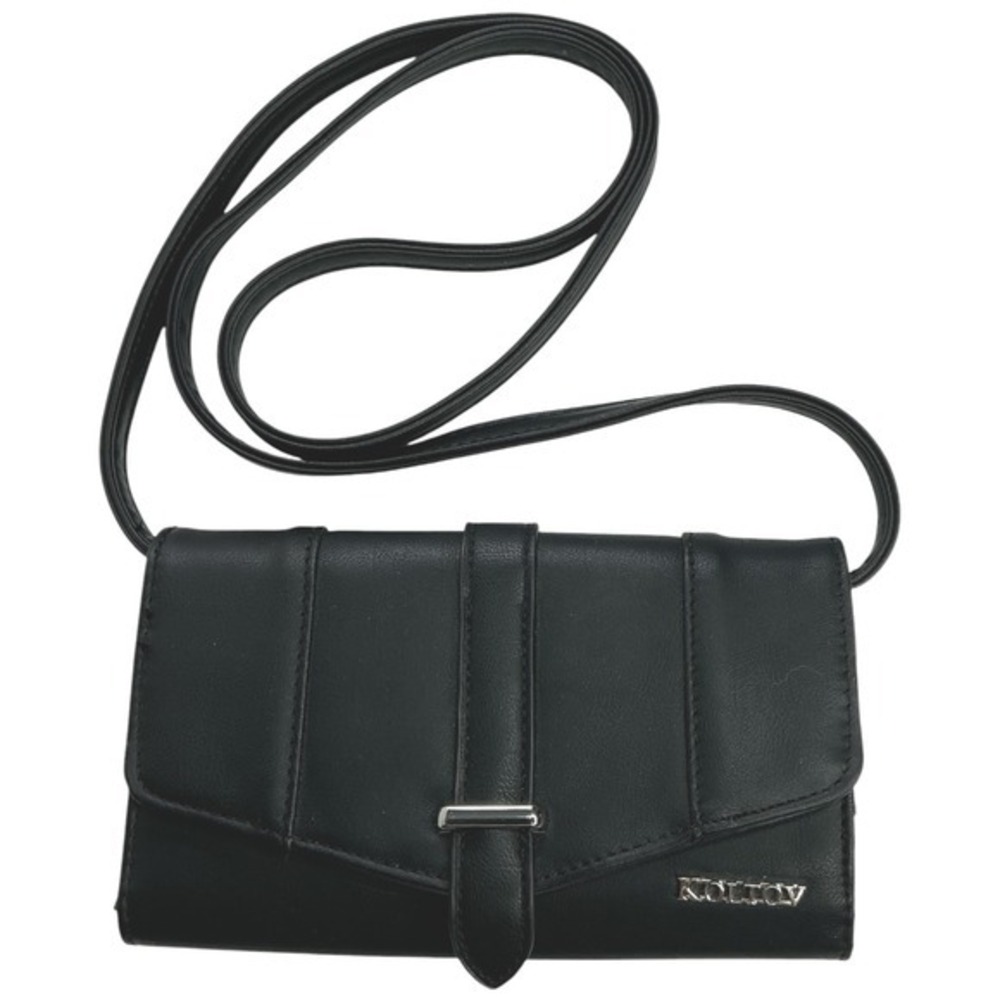 Koltov Black Crossbody Bag Womens Small Ivy Mini Faux Leather Wallet Purse